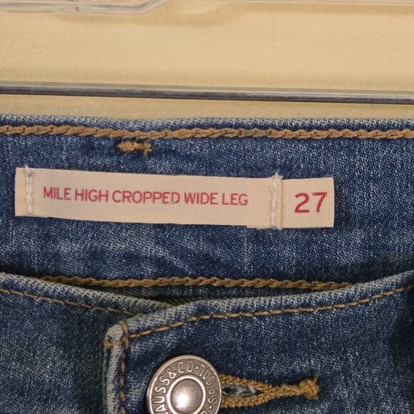Levi's Mile High Wide Leg Cropped Jeans Size 27x25 - Picture 6 of 8